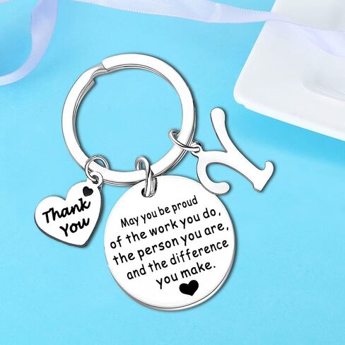 Nimteve Initial Thank You Gifts For Women Men Keychain for Coworker Boss Teacher Leaving Going Away Farewell Retirement Gift in Saudi Arabia