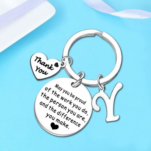 Nimteve Initial Thank You Gifts For Women Men Keychain for Coworker Boss Teacher Leaving Going Away Farewell Retirement Gift in Saudi Arabia