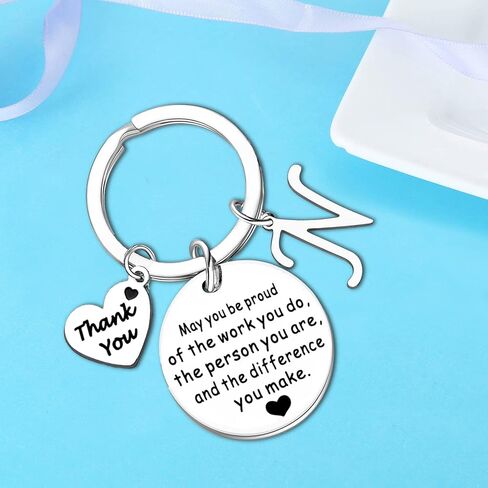 Nimteve Initial Thank You Gifts For Women Men Keychain for Coworker Boss Teacher Leaving Going Away Farewell Retirement Gift in Kuwait