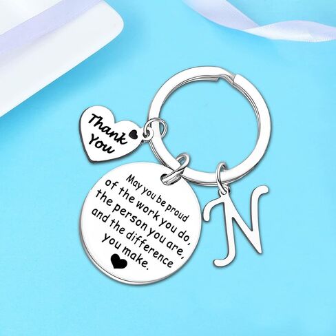 Nimteve Initial Thank You Gifts For Women Men Keychain for Coworker Boss Teacher Leaving Going Away Farewell Retirement Gift in Kuwait