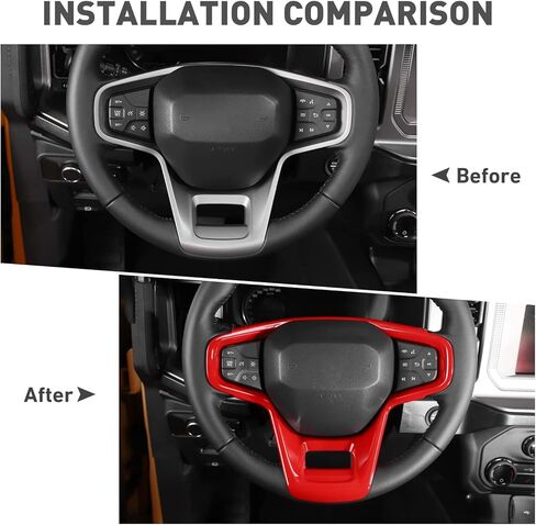 لسيارة Ford Bronco 2021 2022 + غطاء لوحة عجلة القيادة الداخلية متوافق مع Ford Bronco 2021 2022+ (ABS، قطعة واحدة، أحمر) in Saudi Arabia