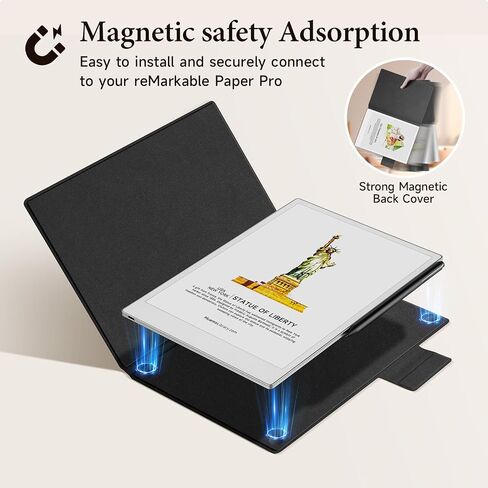 OLAIKE Magnetic Case for 11.8" Remarkable Paper Pro Color Paper Tablet (2024 Release), Slim Smart Mosaic Weave Book Folio with Pen Clasp, Bundle with Premium Membership (Basalt) in Kuwait