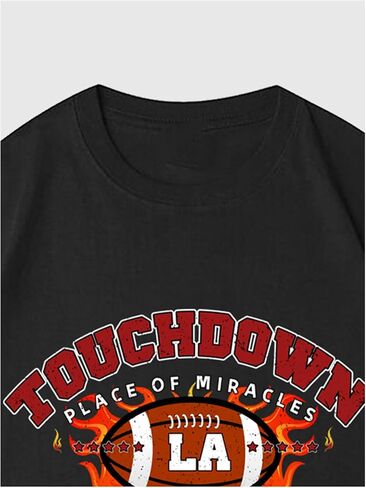 Verdusa Men's Jersey Game Day Oversized Short Sleeve Graphic Tees Top Round Neck Cotton Football Shirts in Saudi Arabia