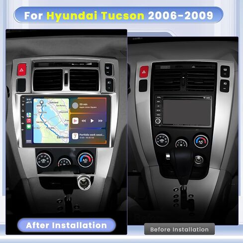 Hikity Android Car Stereo for Hyundai Tucson 2006-2009 Radio 2+64GB 10.1 Inch Touchscreen Car Radio Wireless Carplay Android Auto Support GPS Navigation WiFi Bluetooth FM EQ Backup Camera in Saudi Arabia