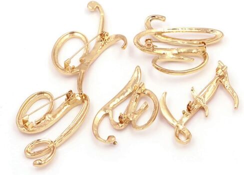 vmcoatdu Women A-Z Initial Pins 26 Letters Pins Gold Plated Metal Brooches Clear Crystal Rhinestone Brooch Breastpin Badge in Kuwait