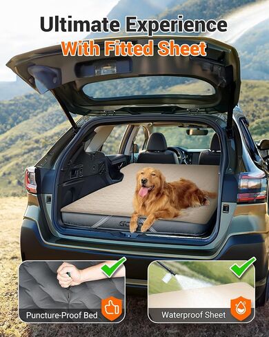 SUV Air Mattress for Car Camping, Extra Thick 300D Oxford Fabric SUV Mattress, Cordless Car Air Pump - Quick Setup, Air Mattress for SUV, Car Camping Mattress for Large SUVs, Car Bed Camping in Saudi Arabia