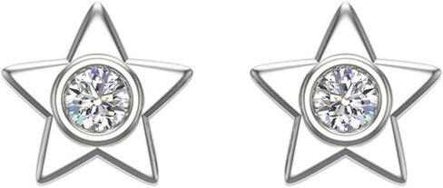 Diamond Earrings Star Shape Studs Bezel Settings 10K Gold (0.10 ctw) in Kuwait