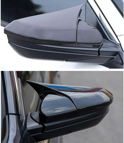 2Pcs Side Mirror Cover Caps Rearview Cover ABS Ox Horn Door Side Mirror Trim Cover For Honda Civic 10th Gen 2016-2021 (Glossy Black) in Kuwait