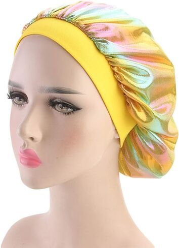 Durags and Bonnets 2pcs/Set for Men Women 360 Wave, Long Tail Silky Doo rag and Turban Sleep Cap in Kuwait