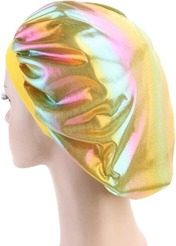 Durags and Bonnets 2pcs/Set for Men Women 360 Wave, Long Tail Silky Doo rag and Turban Sleep Cap in Kuwait