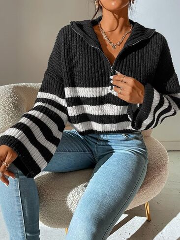 SISKIN Quarter Zip Sweater Women,Quarter Zip Pullover Women,Quarter Zip Sweater Women,V Neck Sweater in Saudi Arabia