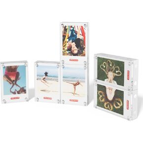 Aitee Polaroid Frame for Picture 6 Pack: 2x3 Picture Frame Magnetic Polaroid Photo Frame Collage White Cute Acrylic Picture Frame Freestanding for Tabletop Desktop Display for Fujifilm Instax Mini Film Polaroid Film