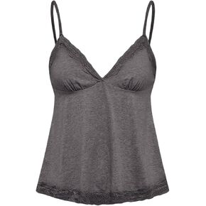 SHENHE Women's Lace Babydoll Tank Top Sexy V Neck Sleeveless Flared Hem Flowy Peplum Tops