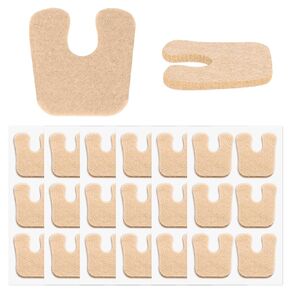 24 Pcs U-Shaped Felt Callus Pads,Pressure Relief for Corns,Calluses from Rubbing on Shoes,Self Adhesive Foot Pads for Foot Pain Relief