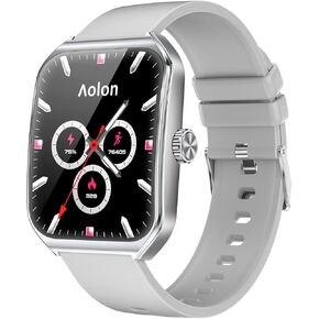 Curve Upgrade Smart Watch for Men Women (Answer/Make Call), 1.83" Fitness Tracker with 120+ Sport Modes,Heart Rate/Sleep/Spo2 Monitor, IP67 Waterproof,Activity Tracker for Android iOS - Silver