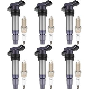 ECCPP UF594 6 ignition coils with 6 iridium Spark Plugs Volvo for Land for Rover S80 V70 XC70 XC90 S60 XC60 C1677 5C1734 E1094