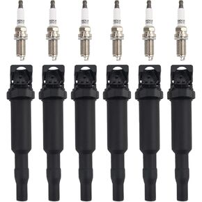 AUTOKAY Ignition Coil Pack, Set of 6 Ignition Coil and Platinum Spark Plug for BMW E90 328i E60 525i F10 528i E83 X3, 12138647689