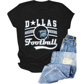 Vintage Football Shirt for Women Game Day Tshirt Sunday Funday Shirt Casual Football Season Short Sleeve Tops