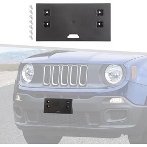 Jimen Fit for Jeep Renegade 2015-2018, No Drill Front License Plate Bracket Tag Holder Frame Mount