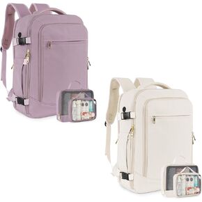 INC Carry on Travel Backpack for Women, Flight Approved 40L Personal Item Backpack with 2 Packing Cubes, Anti-theft Travel Bookbag for Weekender, College,
