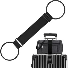 Luggage Straps Bag Bungee Luggage Straps Suitcase Adjustable Belt，Add a Bag Easy to Travel Suitcase Elastic Strap Belt Luggage Accessories(Black)