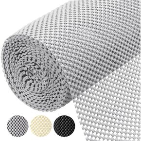 BALEINE Cabinet Liner, Drawer Liner, Shelf Liners for Kitchen Cabinets Non-Adhesive, Non-Slip Protect Desks, Cupboard, Drawers, Shelves, Tableware (12 in x 20 Ft, Gray)