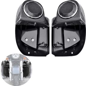 Carbon Fiber Pattern Lower Vented Leg Fairings with Speaker Boxes Pods Fit for Harley touring Road King Glide, Street Glide, Electra Glide, Ultra-Classic 2014-2023 Accessories