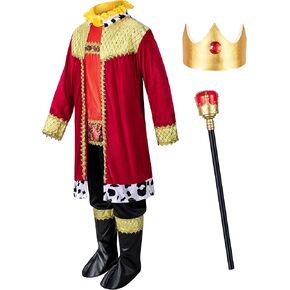 Elibelle Boys Dress-Up Gorgeous Red Royal Outfits Prince Charming Birthday Halloween Costume Cosplay for Kids