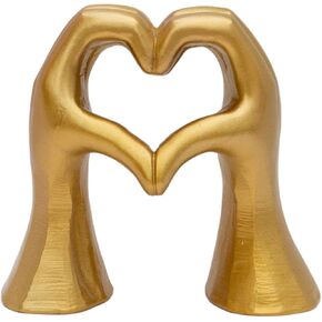 Heart Hands Sculpture for Living Room Decor,Gold Love Aesthetic Statue for Wedding Accents Decorations,Bridal Shower Gifts and Cool Birthday Gifts for Girlfriend
