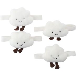 4 Pcs Cloud Shape Cute Curtain Tieback, Simple and Elegant Elastic Rope Buckle for Baby Kid Girls Living Room Bedroom Nursery Decor Home Office Decorative