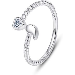 VIKI LYNN Semicolon Rings 925 Sterling Silver CZ Adjustable Open Jewelry for Women