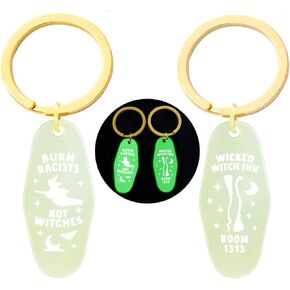 Spooky Halloween Keychain Gifts Glow In The Dark Boo Basket Stuffers for Women and for Teens Boo Basket Ideas for Him 2 pcs