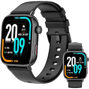 Stylish Bluetooth Smart Watch 1.93" Display, Health & Fitness Tracker for Men & Women, Wireless Charging, for Apple iOS, Android, IP68 Waterproof, Sleep & Stress Monitoring, SpO2 (Rose Gold)