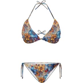 Summer Womens Bikini Swimsuits Bikini Sets for Women Plus Size Tie-Down Swimsuit