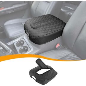 Hoolcar Armrest Pad Cover Car Center Console Protector Compatible with Chevrolet Avalanche Silverado Tahoe Suburban 2007-2013, PU Leather Console Lid Replacement, Black