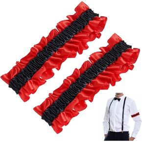 1 Pair 1920s Men Armband Garter Sleeve Shirt Holder Costume Anti Slip Arm Garters for Halloween Roaring 20s Party