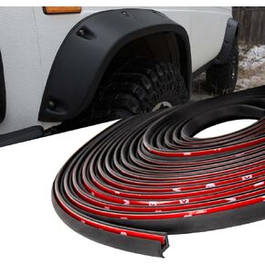 Fender Flare Rubber Seal, Fender Flares Edge Trim, Universal Rubber Gasket for Car and Truck Wheel Wells, Bonds w/Automotive-Grade Adhesive Tape, T-Style, 34Ft
