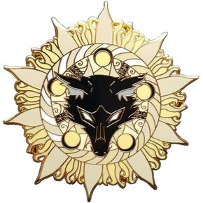 Star Bound Wolf Sun Celestial Galaxy 1.6" Enamel Pin Badge