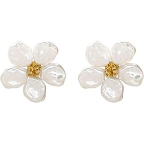 Light Luxury Baroque Pearl Flower Women's Earrings, S925 Silver Needle Hypoallergenic Women's Jewelry Gift Birthday Gift