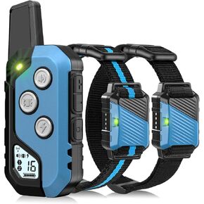 Dog Shock Collar with Remote Control, Dog Training Collar for 2 Dogs, Waterproof Dog Training Collar with Remote, 3 Training Modes, Rechargeable Electric Training Collar Breed