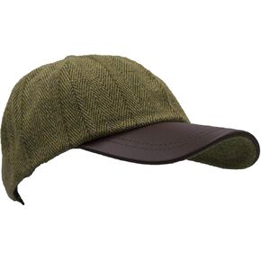 Walker and Hawkes - Derby Tweed Waterproof Duncan Baseball Cap w/Leather Peak - One-Size