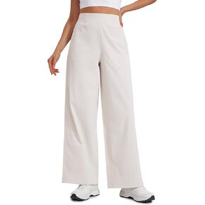 CRZ YOGA Stretch Wide Leg Casual Pants for Women 30" High Waisted Dress Work Water Resistant Travel Pants
