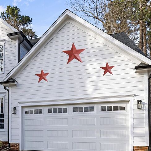 LINCOUNTRY.Red Metal Star Rustic Vintage Wall Decor,8 inch Primitive Metal Star for Crafts,Metal Art Stars,Indoor Outdoor Wall Hanging 3D Star Ornaments Christmas Decor,3pcs in Saudi Arabia