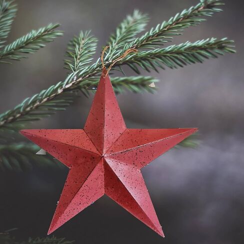 LINCOUNTRY.Red Metal Star Rustic Vintage Wall Decor,8 inch Primitive Metal Star for Crafts,Metal Art Stars,Indoor Outdoor Wall Hanging 3D Star Ornaments Christmas Decor,3pcs in Saudi Arabia