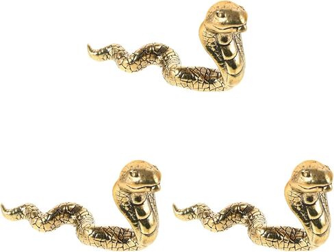 BESPORTBLE 3pcs Snake Ornaments Good Luck Home Decor 2025 Year of The Snake Figurine Chinese Zodiac Animal Statue Lucky Snake Statue Chinese Feng Shui Snake Statue Snake Figure 2025 Brass in Saudi Arabia
