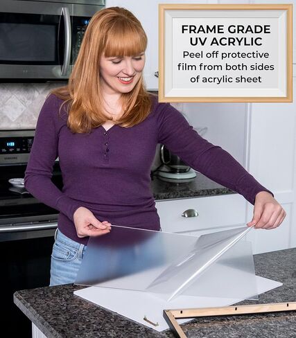 CountryArtHouse 7x10 Frame White Solid Wood Picture Frame with White Mat | 9x12 Frame Matted to 7x10 | Display Your Picture Under UV Acrylic Plexiglass, Foam Board Backing and Wall Hanging Hardware in Kuwait