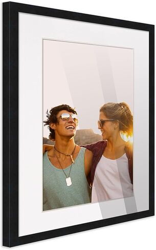 CountryArtHouse 7x10 Frame White Solid Wood Picture Frame with White Mat | 9x12 Frame Matted to 7x10 | Display Your Picture Under UV Acrylic Plexiglass, Foam Board Backing and Wall Hanging Hardware in Kuwait