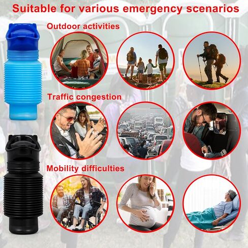 Collapsible Pee Bottle,Portable Emergency Urinal For Men And Women,Pee Sport Pee Bottles With Disposable Bags,750ml,Leakproof,2-Piece Set Car Pee Bottle Suitable For Road Trips,Camping,Traffic Jams in Saudi Arabia