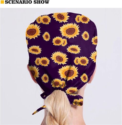 Working Cap with Buttons and Sweatband Adjustable Tie Back for Women Men Unisex, One Size Turban Scrub Hats in Saudi Arabia