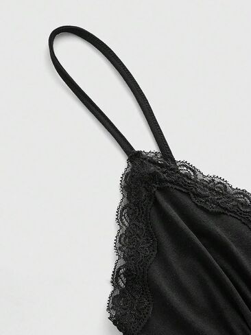 SHENHE Women's Lace Babydoll Tank Top Sexy V Neck Sleeveless Flared Hem Flowy Peplum Tops in Kuwait